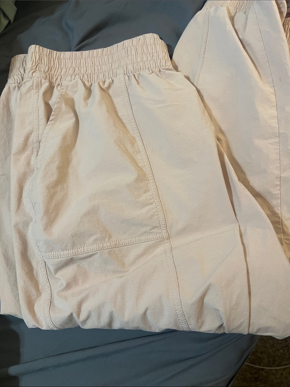 Calla Light Beige Elastic-Waist Pants